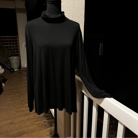 Adrienne Vittadini Women's Black Relaxed Fit Rayon Turtleneck XL - Picture 3 of 6